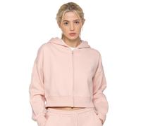 989Zé ENZO Womens Hoodie Top Casual Fleece Cropped Sweatshirt With Hood Crop Hoody (UK, Alpha, M, Regular, Regular, Peach With Zip)