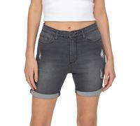 989Zé ENZO Womens Denim Shorts Skinny Stretch Casual Ladies Ripped Turned Up Hem Short Hot Pants with Pockets (UK, Numeric, 14, Regular, Regular, Grey)