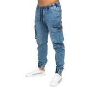 Enzo Cargo Trousers Mens Combat Joggers Elasticated Waist Military Camo Pants