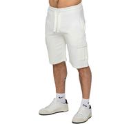 989Zé ENZO Mens Shorts Cargo Combat Casual Fleece Gym Training Jogger Half Pants with Pockets (UK, Alpha, XXL, Regular, Regular, Off White)