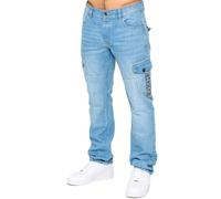 989Zé ENZO Mens Jeans Straight Leg Regular Fit Casual Cotton Denim Pants Trousers All Waist Sizes EZ626 Light Blue 34W / 30L