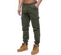 Enzo Cargo Trousers Mens Combat Joggers Elasticated Waist Military Camo Pants