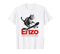 ENZO - Cute Boy Name with cool with cool Cat & Skateboard T-Shirt