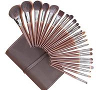 ENZO KEN Deluxe Natural Goat Hair Makeup Brush Set with Case, Makeup Brushes Set Professional, 24 Cosmetic Brushes, Wooden Makeup Brushes, Natural Bristle Makeup Brush.