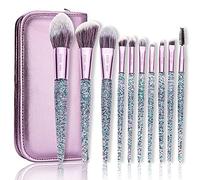ENZO KEN Glitter Makeup Brushes Set with Case, Vegan Makeup Brush Set Professional, Colorful Cosmetic Brushes, Make up Brush Vegan, Make up Brush Set Professional. Purple