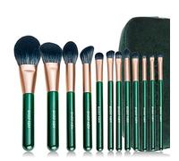 ENZO KEN Natural Fiber & Goat Hair Makeup Brush Set Professional, Combined Hair Makeup Brush Set with Case, Green Cosmetic Brushes Makeup Set, Natural Bristle Makeup Brushes.