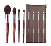 ENZO KEN Natural Hair Makeup Brushes Set Professional, Pony Hair Makeup Brush Set with Case, Cosmetic Brush Natural Bristle, Walnut Make up Brush Set Professional.