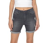 989Zé ENZO Womens Denim Shorts Skinny Stretch Casual Ladies Ripped Turned Up Hem Short Hot Pants with Pockets (UK, Numeric, 6, Regular, Regular, Grey)