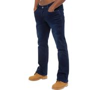 Enzo Mens Bootcut Stretch Denim Jeans - Indigo Blue Cotton - Size 38W/32L