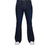Enzo Mens Bootcut Wide Leg Jeans Stretch Bell Flared Denim Pants All Waist Sizes, Indigo, 36W x 32L