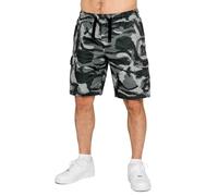 Enzo | Mens Camo Cargo Shorts - Light Grey / M