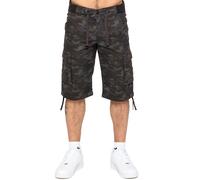 Enzo | Mens Cargo Combat Camo Shorts - Dark Khaki / 32W