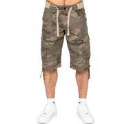 Enzo | Mens Cargo Combat Camo Shorts - Khaki / 40W