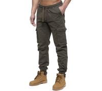 Enzo | Mens Cargo Jogger Jeans - Khaki / 36W