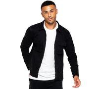 Enzo | Mens Cargo Overshirt Jacket - Black / L