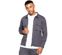 Enzo | Mens Cargo Overshirt Jacket - Grey / M