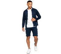Enzo | Mens Cargo Overshirt Tracksuit With Shorts Set - Navy / L