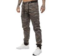 Enzo Men's Cuffed Cargo Trousers in Grey | Size: 40R Enzo Grey 40R