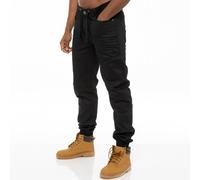 Enzo Mens Cuffed Jeans Regular Fit Jogger Denim Pants Trousers All Waist Sizes