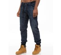 Enzo Mens Cuffed Jeans Regular Fit Jogger Denim Pants Trousers All Waist Sizes