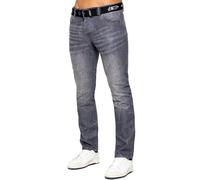 Enzo | Mens Denim Straight Fit Jeans - Grey / 38W / Long