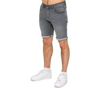 Enzo | Mens Denim Stretch Shorts - Grey / 30W