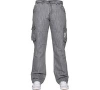 ENZO Mens Designer Cargo Combat Jeans Denim Pants All Waist Sizes (42W x 32L, Grey)
