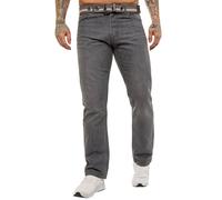 Enzo | Mens Designer Regular Straight Fit Denim Jeans Designer Menswear - Grey / 42W / Regular (32")
