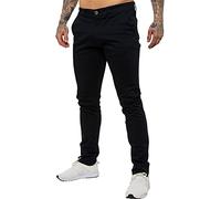 Enzo Mens Designer Skinny Slim Fit Chinos Super Stretch Trousers Pants EZ348 Navy 38 Regular
