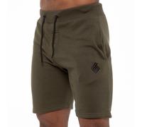 EZS412 Enzo Mens Fleece Shorts Running Jogging Bottoms Gym Activewear Elasticated Waist Logo Sweat Half Pants Size S - XXL (Khaki, XL, x_l)