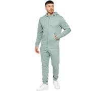 Enzo Mens Fleece Tracksuit Casual Hooded Zip Gym Hoodie Jogger Sportswear Set