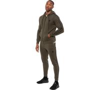 Enzo | Mens Full Zip Up Hoodie Tape Tracksuit Set - Khaki / M