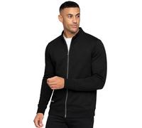 Enzo | Mens Funnel Neck Zip Sweatshirt - Black / S