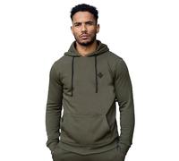 Enzo Mens Hoodie Pullover Hooded Sweatshirt Fleece Warm Hoody Top Khaki S