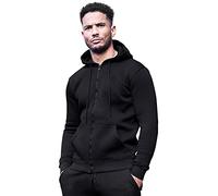 Enzo Mens Hoodies Zip Up Hooded Fleece Hoody Coat Winter Warm Jacket Track Top Black S