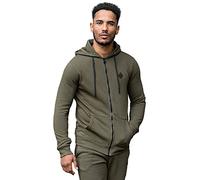 Enzo Mens Hoodies Zip Up Hooded Fleece Hoody Coat Winter Warm Jacket Track Top Khaki XL