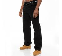 Enzo Mens Jeans Straight Leg Denim Trousers Belted Regular Fit Pants UK Sizes