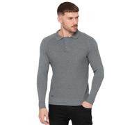 Enzo Mens Knitted Jumper Pullover Collared Waffle Knit Long Sleeve Sweater