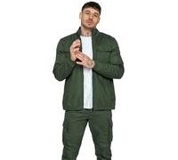 Enzo | Mens Lightweight Funnel Neck Jacket - Khaki / S