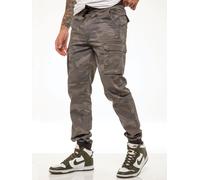 ENZO Mens Military Combat Cuffed Camouflage Jeans - Grey / 38W / Regular (32")