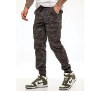 ENZO Mens Military Combat Cuffed Camouflage Jeans - Khaki / 36W / Regular (32")