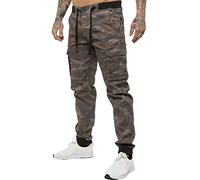 Enzo Mens Military Combat Joggers Trousers Camouflage Cargo Camo Work Pants (32W / 32L, Grey)