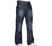 Enzo Mens New A31 Designer Bootcut Flared Denim Dark Wash Prime W32- L32