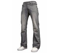 Enzo Mens New A42 Designer Bootcut Denim Grey Wash Jeans W42- L32