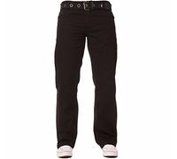Enzo Mens New EZ14 Designer Regular Bootcut Denim Black Jeans W28- L32