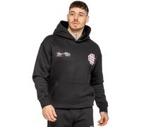 Enzo Men's Oversized Printed Hoodie in Black | Size: Large Enzo Black L