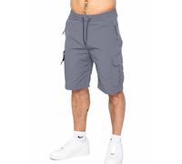 Enzo | Mens Poly Cargo Shorts - Grey / M