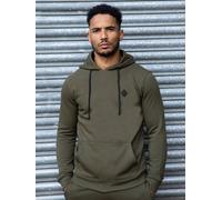 Enzo Mens Pullover Hooded Jumper - Khaki / L
