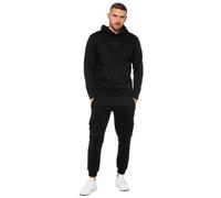 Enzo Men's Pullover Hoodie Tracksuit Set in Black | Size: 2XL Enzo Black 2XL