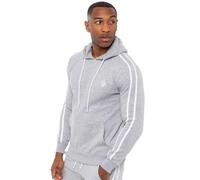 Enzo Men's Pullover Tape Hoodie in Grey | Size: Medium Enzo Grey M